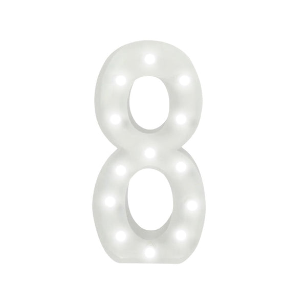Marquee 4ft Metal Number 8 With White Lights / Rent - balloonsplaceusa