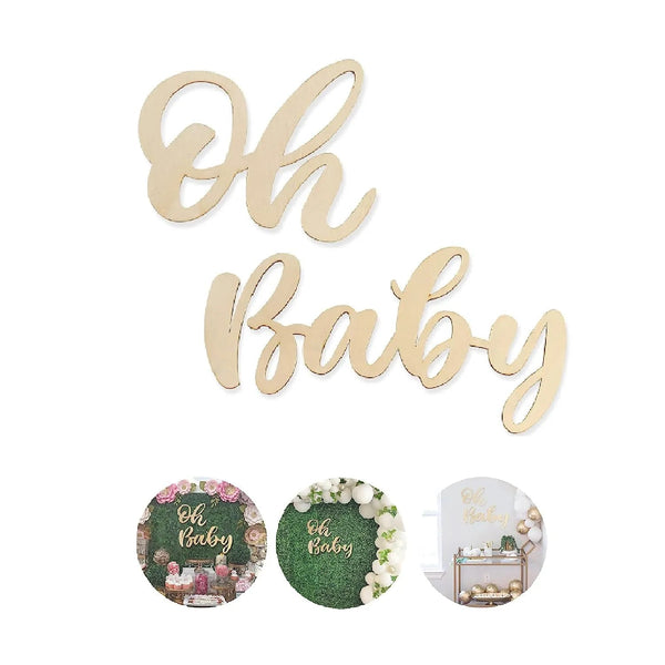 Oh Baby Signs 28 x 8 inch Wood - balloonsplaceusa