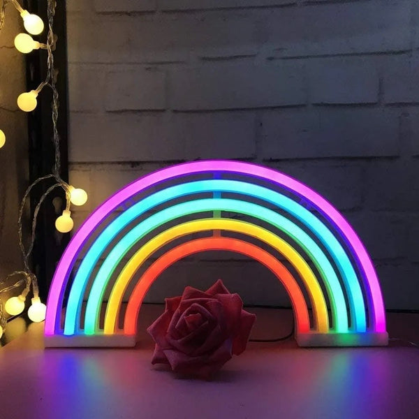 Rainbow Neon Signs 12 x 8 inch LED - balloonsplaceusa